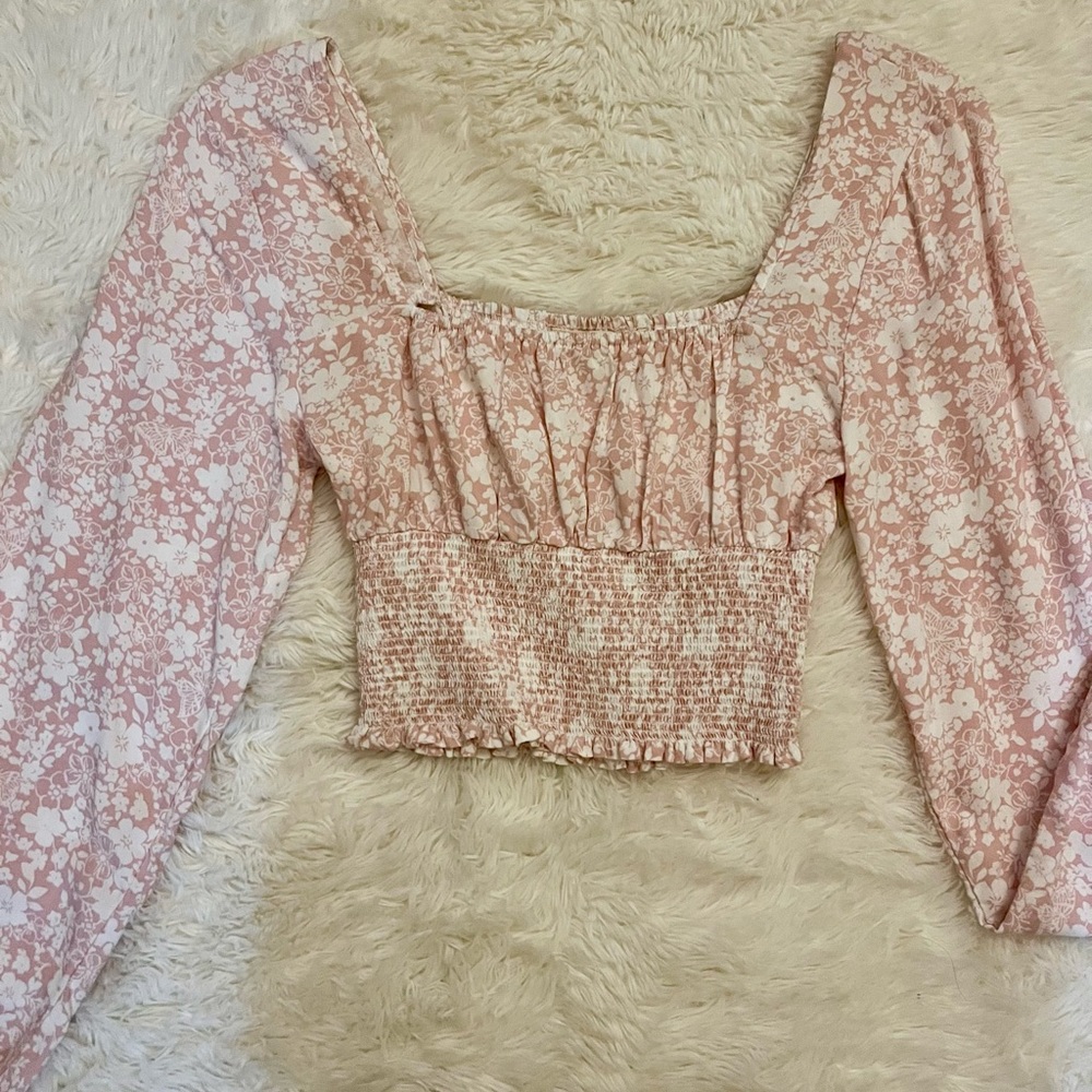 Square neck crop blouse